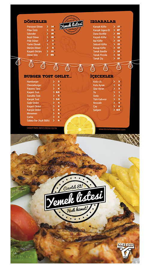 Döner Köşesi Menu Design